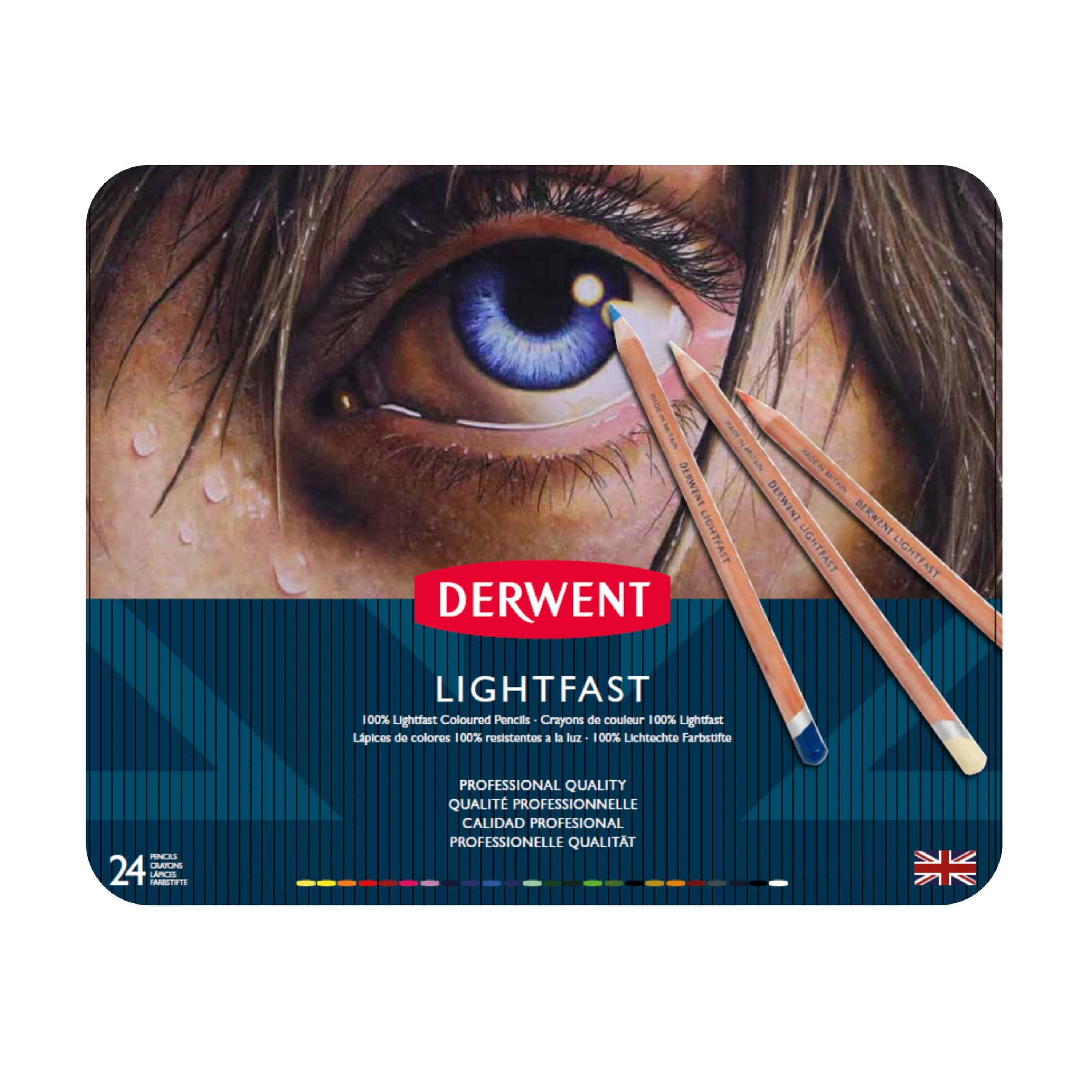 DERWENT LIGHTFAST 24 Colored Pencils Oil-Based Premium Artist Quality Hard NEW