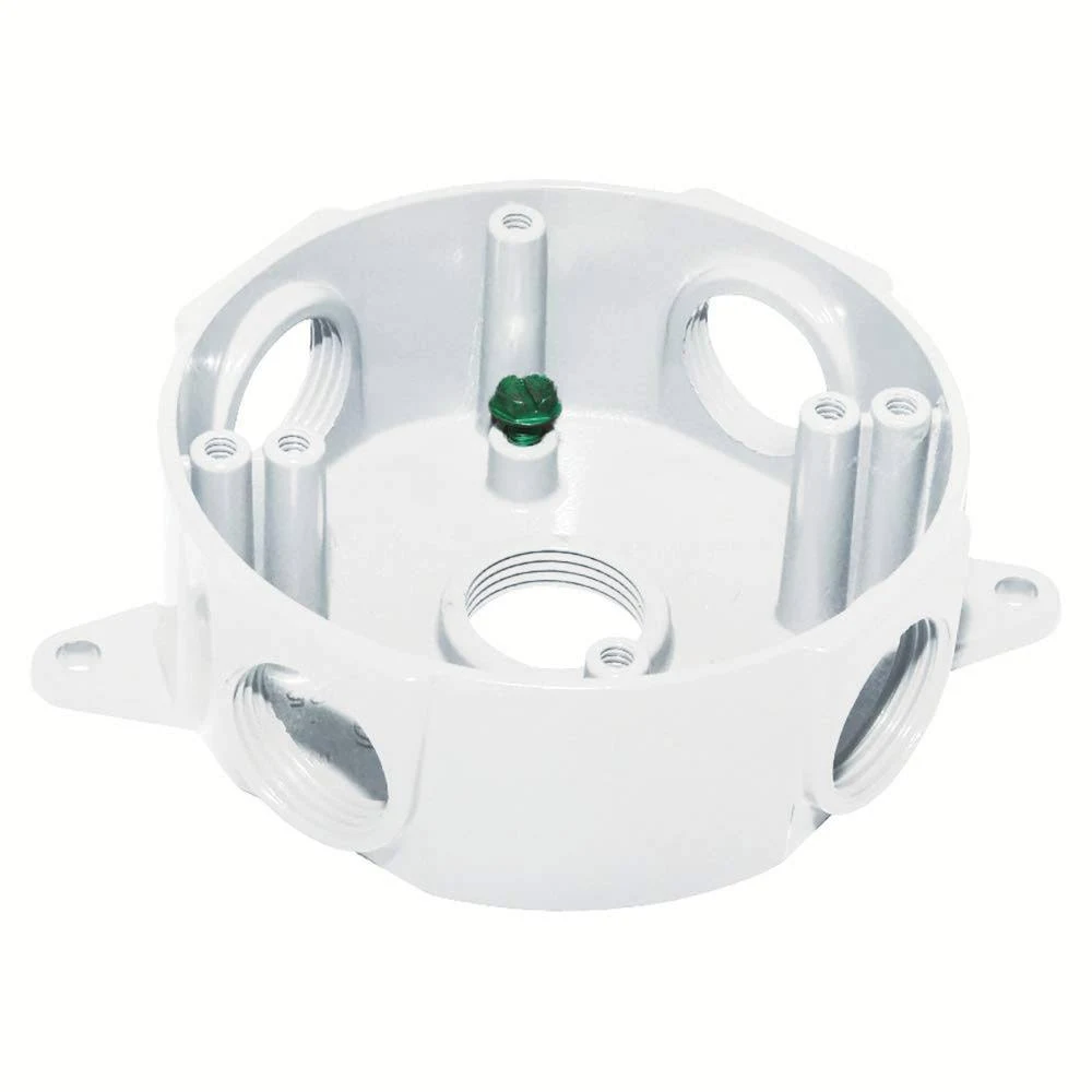 Sigma Engineered Solutions™ Round 3/4" 5-Hole Weatherproof White Electrical Outlet Box