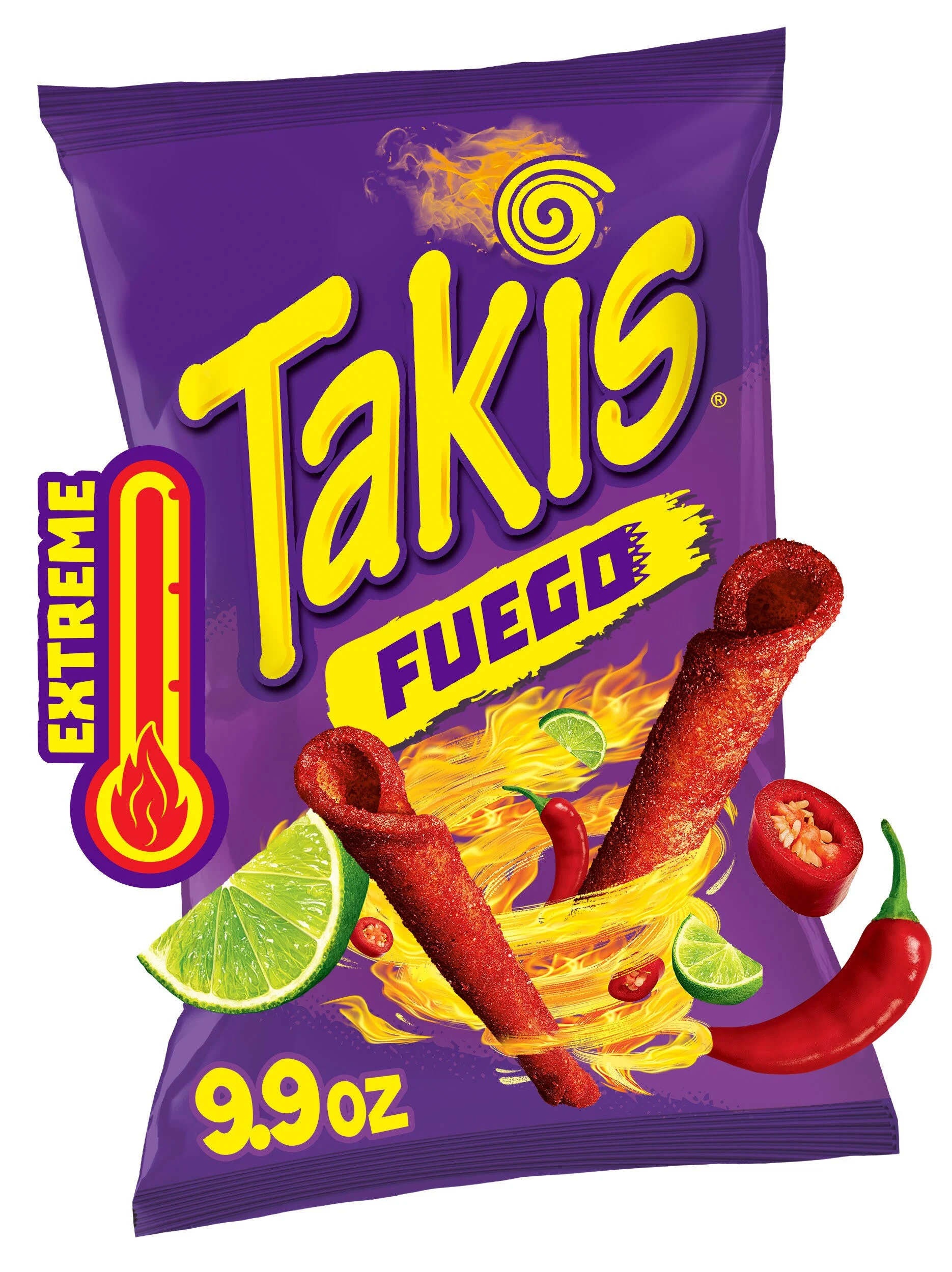 Takis Fuego Tortilla Chips, Hot Chili Pepper & Lime - 9.9 oz