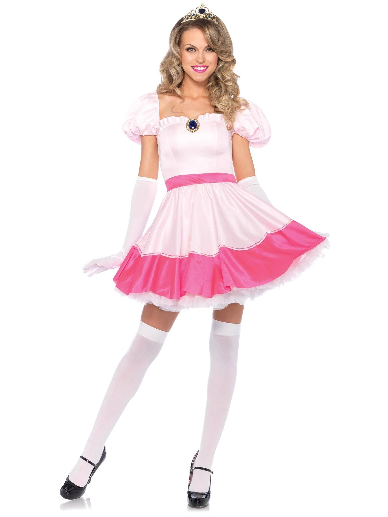 Leg Avenue womens 3 Pc Pink Princess Costume With Jeweled Dress, Crown, Gloves