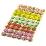 60 Pcs DIY Miniature Colorful Flower Cluster Self Adhesive Flower Vegetation ...