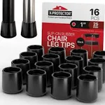 X-Protector Rubber Chair Leg Caps - 16 PCS 1 1/8" Rubber Feet for Furniture - Non-Slip Rubber Furniture Feet - Black Chair Leg Covers - Rubber End Caps - Rubber Furniture Feet - Prevent Scratches!