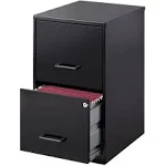 Lorell 18" Deep 2-Drawer File Cabinet, Black