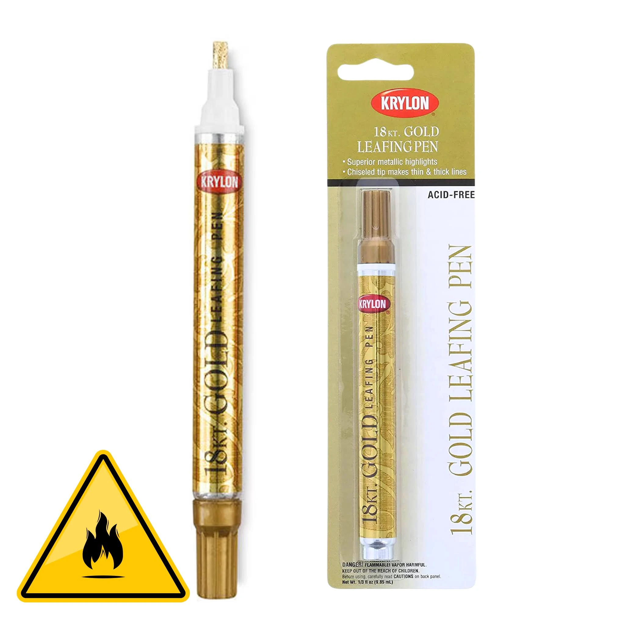 18 Kt. Gold Leafing Pen Provides Beautiful Highlights For Art, Craft And Home Projects! (Pkg/2)