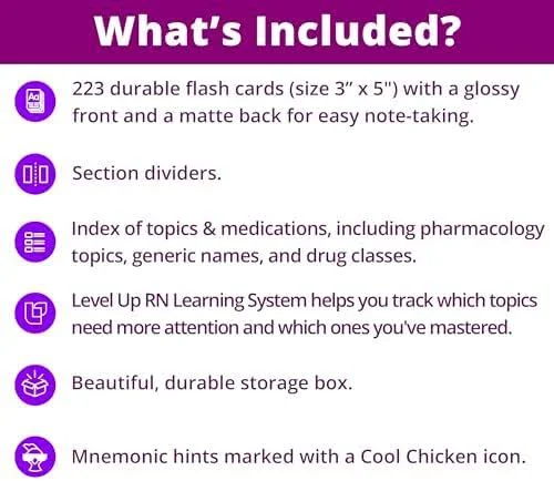 Pharmacology Flash Cards – No Fluff – Nursing School Essentials for Students – 2025 NCLEX ATI HESI Review LPN RN Flash Cards (223 Cards)