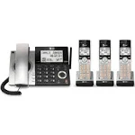 AT&T CL84307 Dect 6.0 Expandable Corded/Cordless Phone with Smart Call Blocker, Silver/Black with 3 Handsets