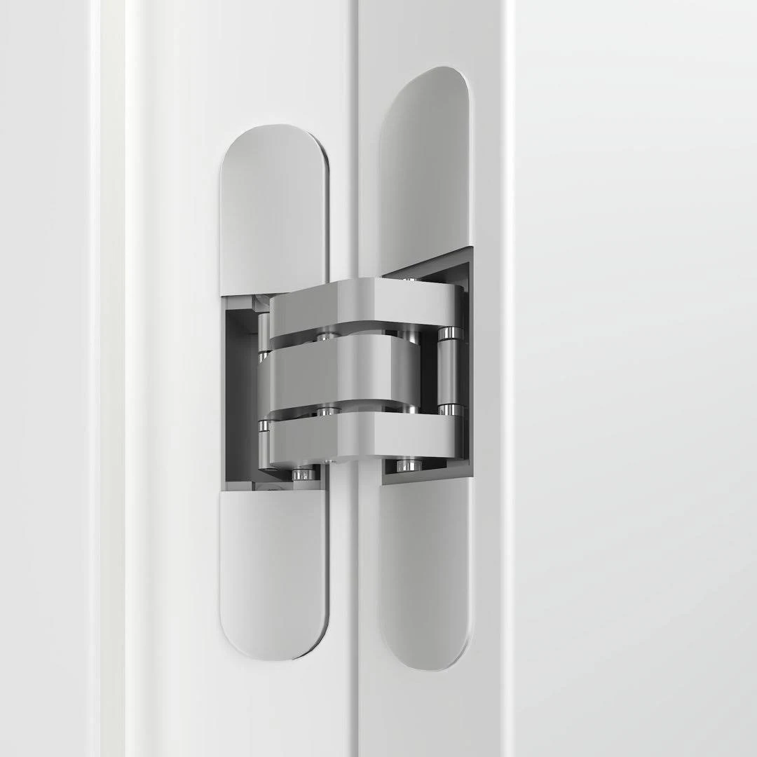 Villar Home Designs 3D Concealed Invisible 3 Way Adjustable Heavy-Duty Door Hinge Chrome, Size: 3.13 x 5.31, Silver