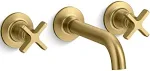 Castia by Studio McGee Wall-Mount Bathroom Sink Faucet Trim, 1.2 GPM Vibrant Brushed Moderne Brass