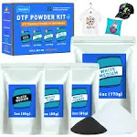 Yamation DTF Powder Kit, DTF Adhesive Powder Include Fine Medium Coarse, White Black DTF Transfer Powder Hot Melt Adhesive Applies to All DTF