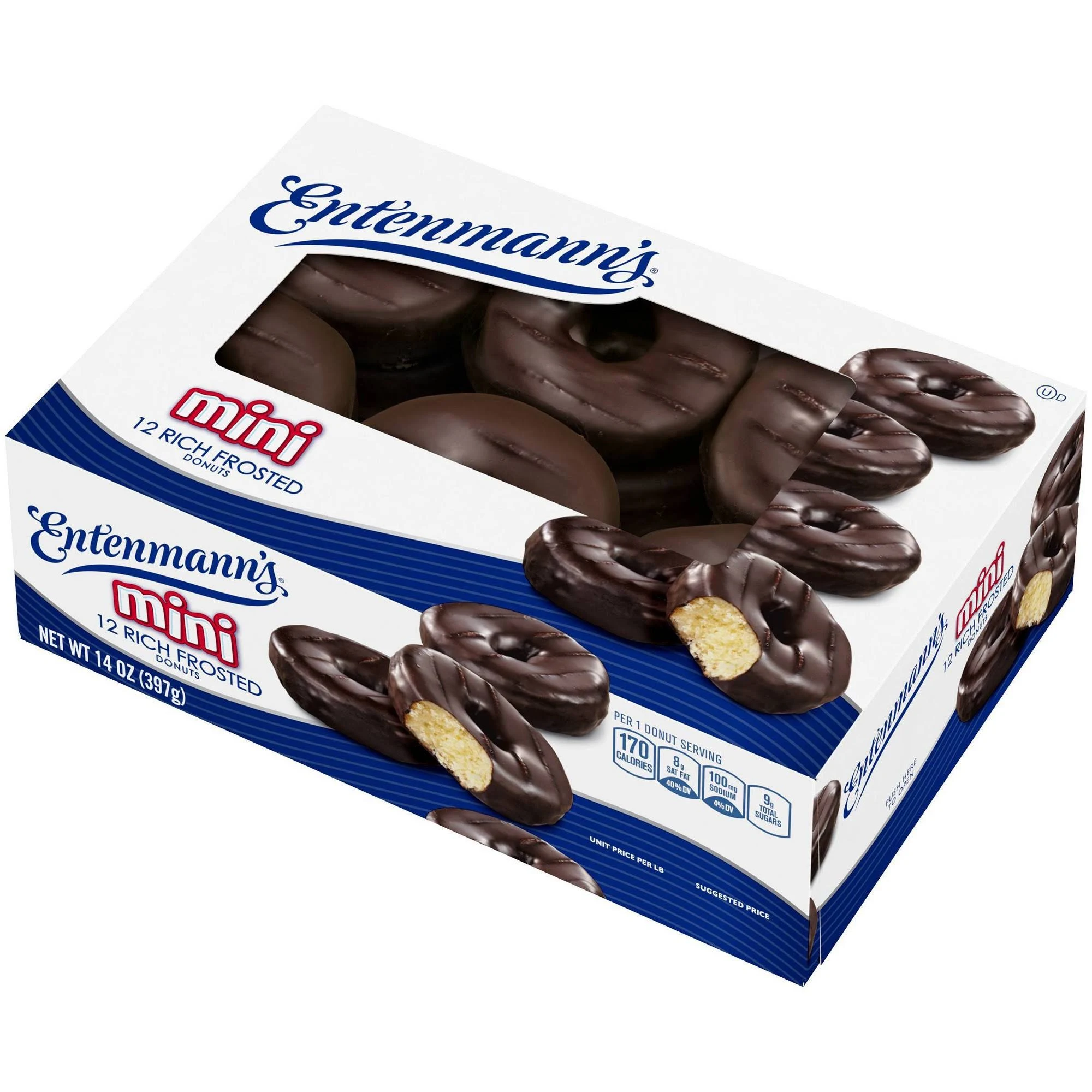 Entenmann's Rich Frosted Donuts, Chocolate (16.5 oz, 8 ct)