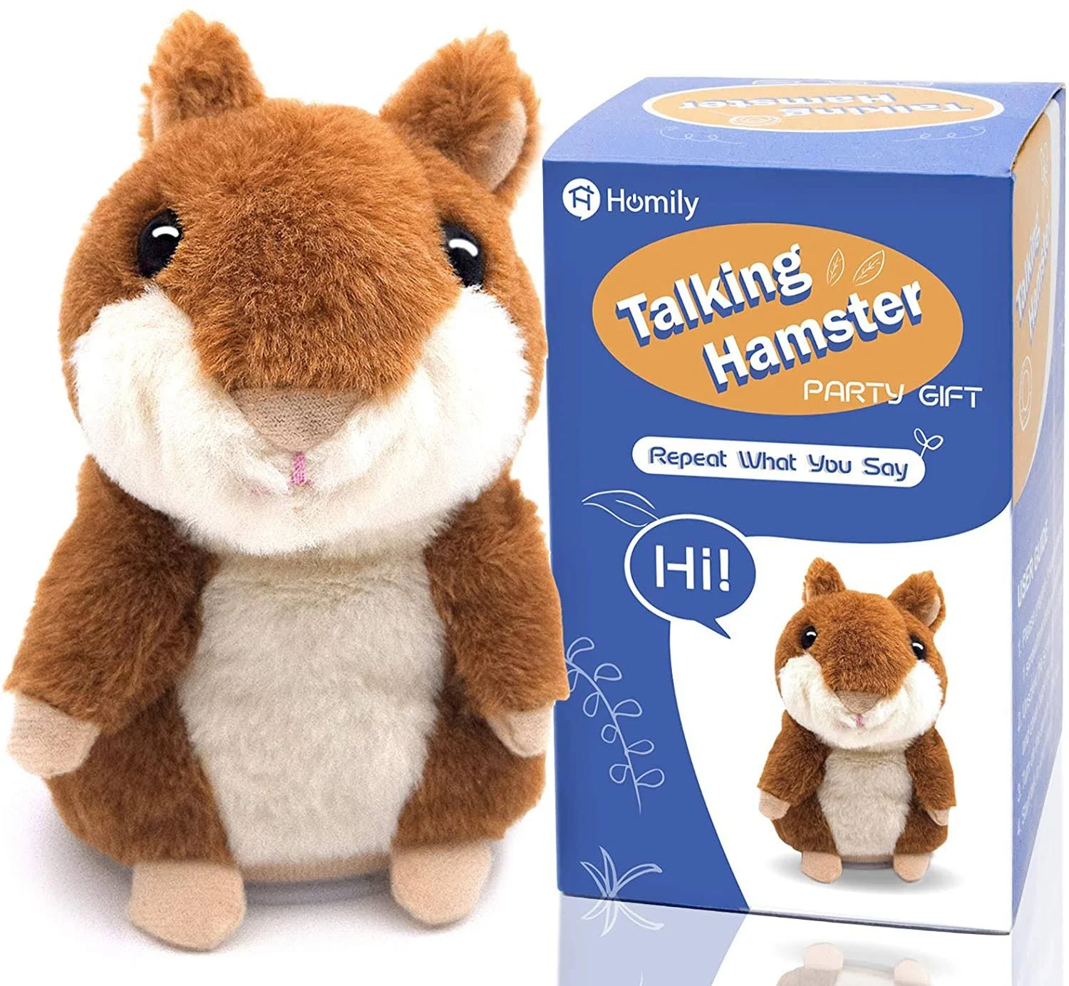 Talking Hamster Plush Kids Stuffed Toy Repeats What You Say Record Interactive