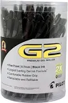 Pilot G2 Retractable Gel Pens, Fine Point, Black Ink, 5/Pack (31078)