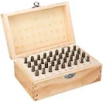 HimaPro Letter and Number Stamp Set 36pcs 40Cr Alloy Steel Metal Stamp Number & Letter Punch Set in a Wooden case (4mm 5/32 Inch)