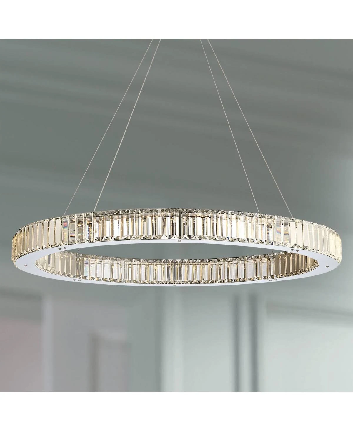 Possini Euro Vesta 35 1/2&quot; Wide Chrome LED Ring Pendant Chandelier | www.lampsplus.com