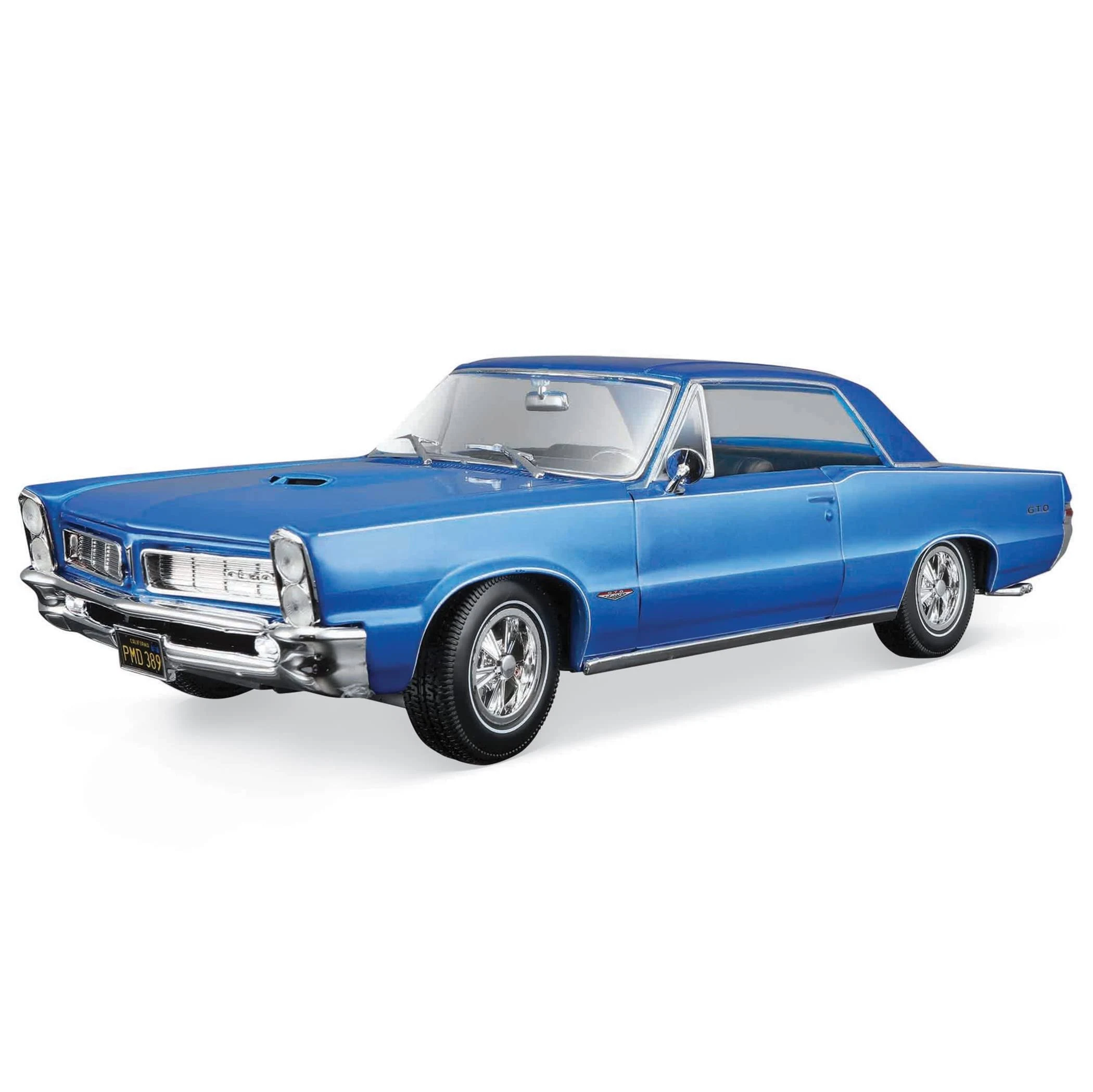 Maisto 1:18 Diecast Model 1965 Pontiac GTO Hurst Blue with Black Top #31885