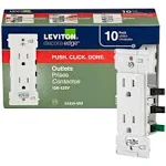 Decora Edge 15 Amp Tamper-Resistant Duplex Outlet, 10-Pack, White