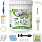 Tub and Tile Refinishing Kit 35Oz, Tile Bathtub Refinishing Kit White with Tools