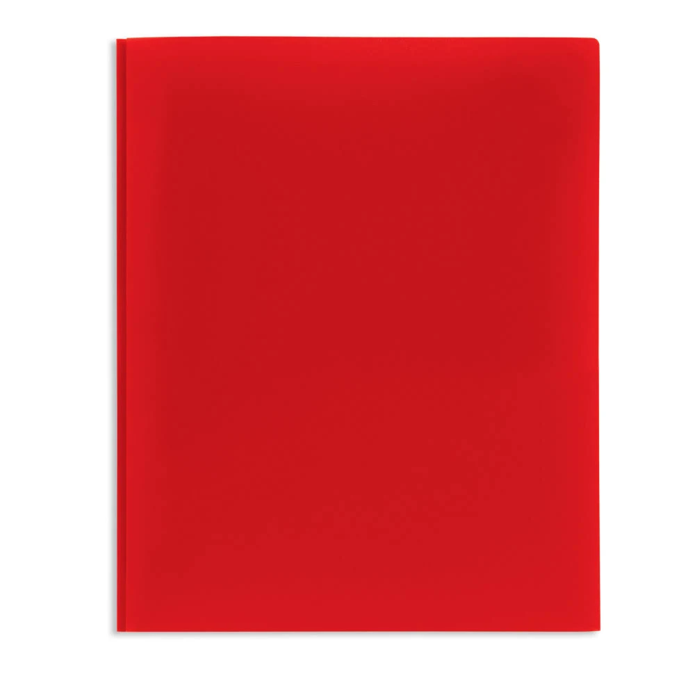 Office Depot Brand 2-Pocket School-Grade Poly Folder with Prongs, Letter size, Red