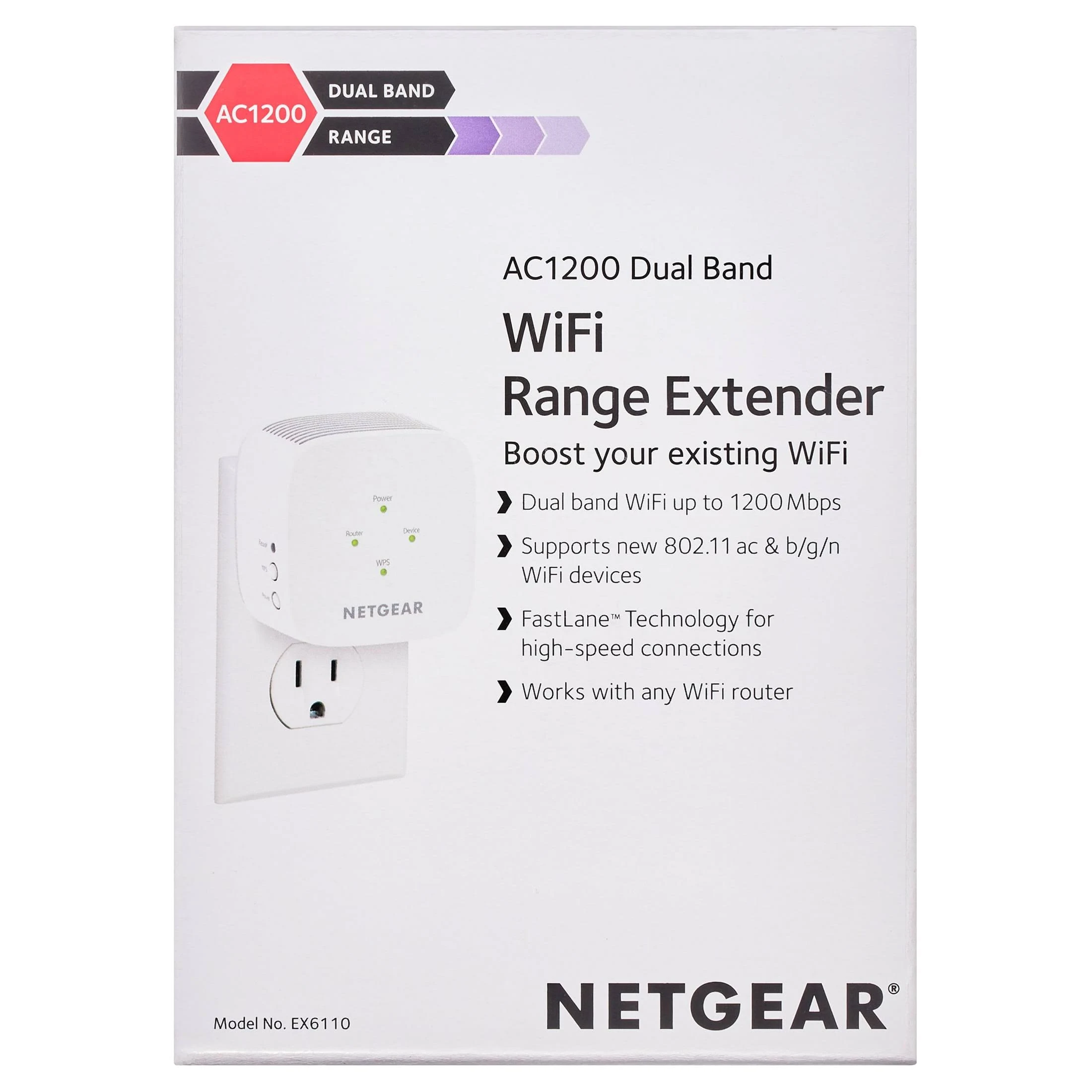 NETGEAR AC1200 WiFi Range Extender (EX6110)