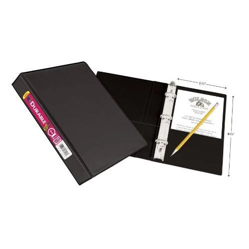 Mini Size Durable View Binder With Round Rings, 3 Rings, 1" Capacity, 