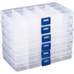 Clear Jewelry Box 6-Pack Plastic Bead Storage Container Earrings Organizer