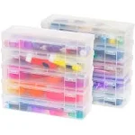 IRIS USA 10Pack Small Plastic Hobby Art Craft Supply Organizer Storage Containers with Latching Lid