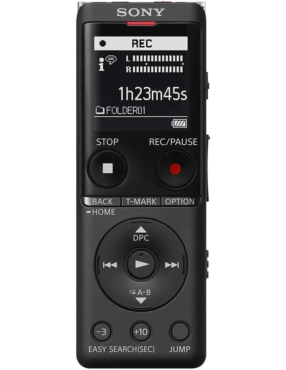 Sony ICD-UX570 Ultra-Compact Digital Voice Recorder Stereo Recording, Noise Cancellation, USB Direct, Long Battery, Easy File Transfer, Expandable