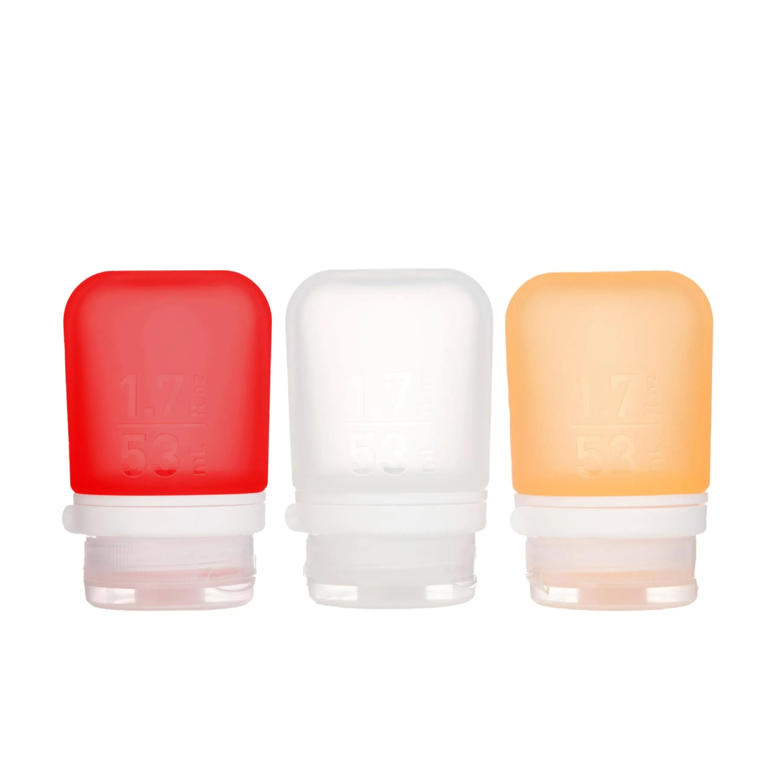 Humangear HG3188 GoToob+ 3-Pack, 3.4oz, Clear/Red/Orange