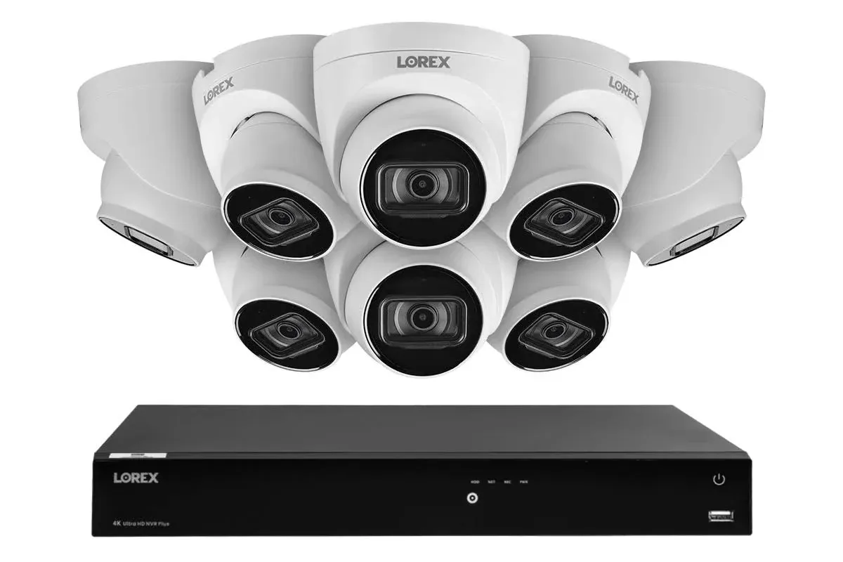 Lorex Fusion Series 4K 16 Camera Capable 4TB Wired NVR System with A14 IP Dome Cameras