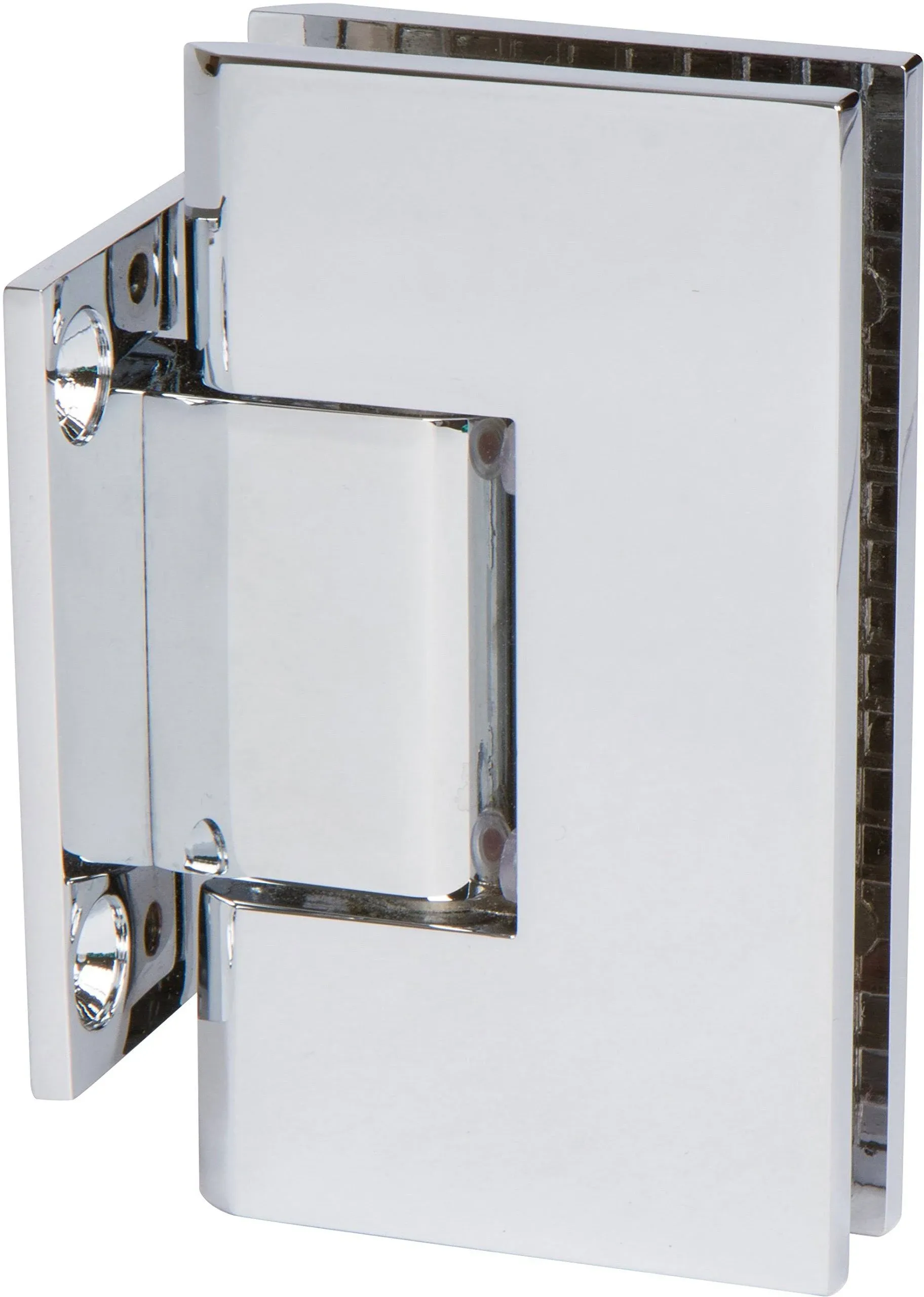 Rockwell Security Heavy Duty Square Corner Shower Hinge, Short Back Plate in Brushed Nickel Finish