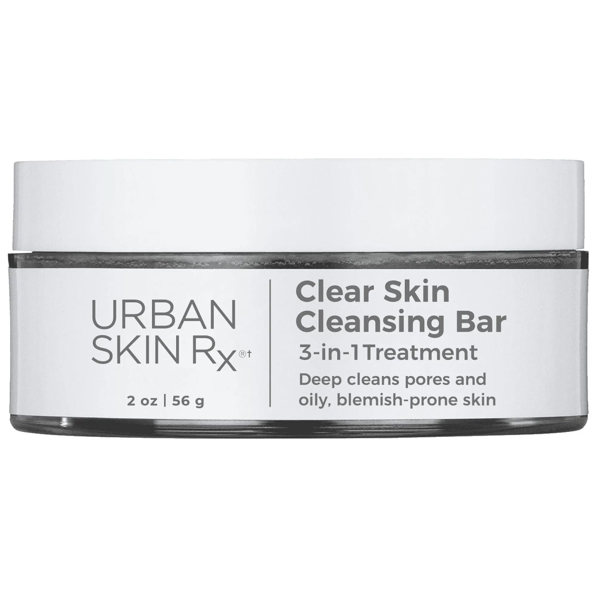 Urban Skin Rx Clear Skin Cleansing Bar | 3-in-1 Daily Cleanser, Exfoliator and Mask Removes Excess Oil and Improves Blemishes, Formulated with Salicylic Acid, Eucalyptus and Sulfur | 2.0 Oz