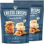 John Wm. Macy's CheeseCrisps | Asiago & Cheddar | Twice Baked Sourdough Crackers Made with 100% Real Aged Cheese, Non GMO, Nothing Artificial | 11 OZ. (2 Pack)