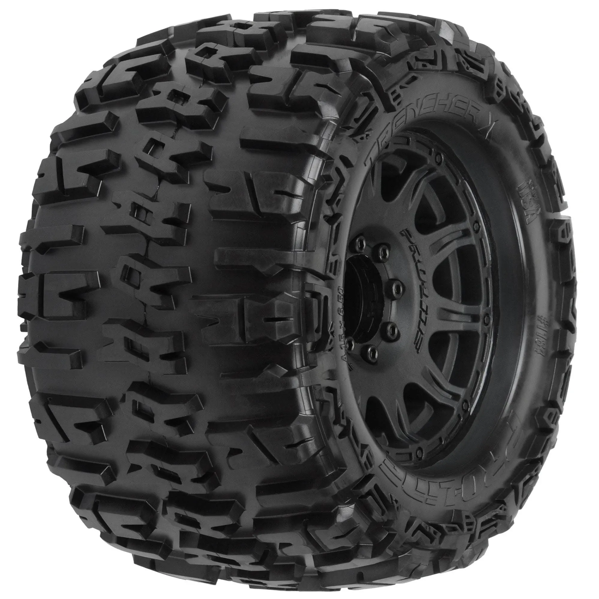 1/8 Trencher X F/R 3.8" MT Tires Mounted 17mm Blk Raid (2)