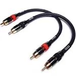 CESS-163-1f Low Noise 12 Gauge Premium RCA Audio Line Patch Cable (1 Foot)