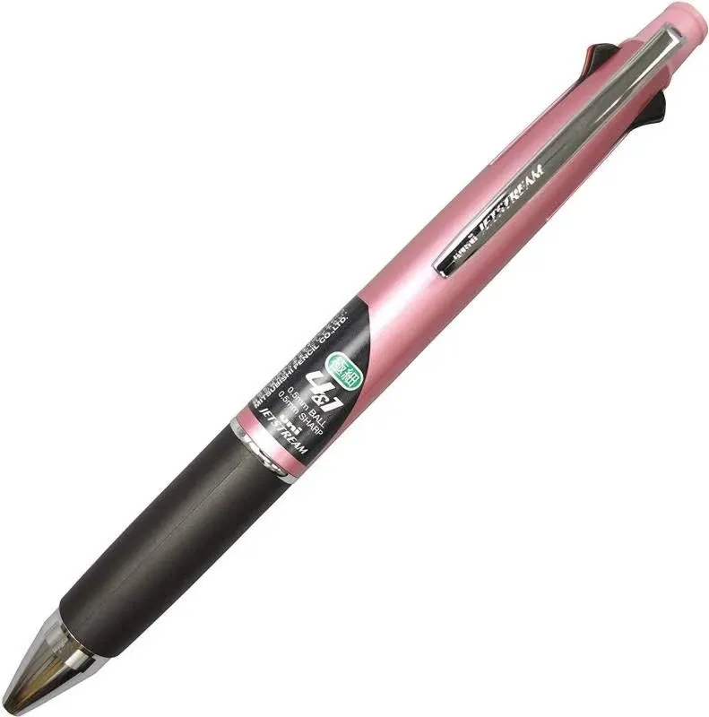 Uni Jetstream Multi Function Pen, 4 Color Ballpoint Pen,Light Pink Barrel