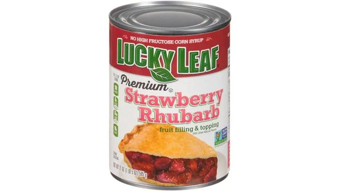 Lucky Leaf Pie Filling, Premium, Strawberry Rhubarb - 21 oz