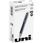 Uni-Ball Jetstream Retractable Ballpoint Pen Fine 0.7 mm Black Ink Blue Barrel