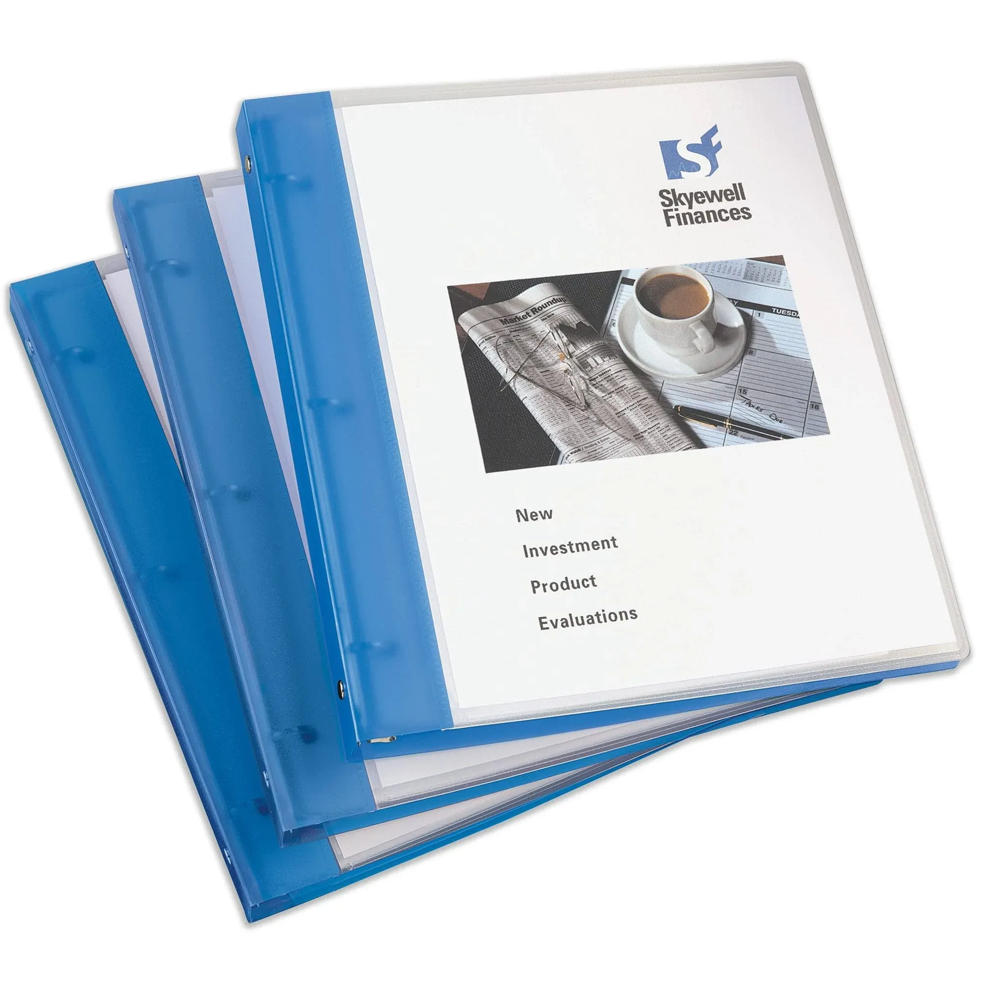 Avery Flexible View 3 Ring Binder, 1/2 inch Round Rings, 3 Blue Binders (17670)