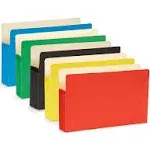 10 5” Expandable File Folders Legal Size Straight Cut Tab Assorted Colors Blu...