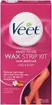 Veet Hair Remover Wax Strip Kit Legs &amp; Body Ready to Use