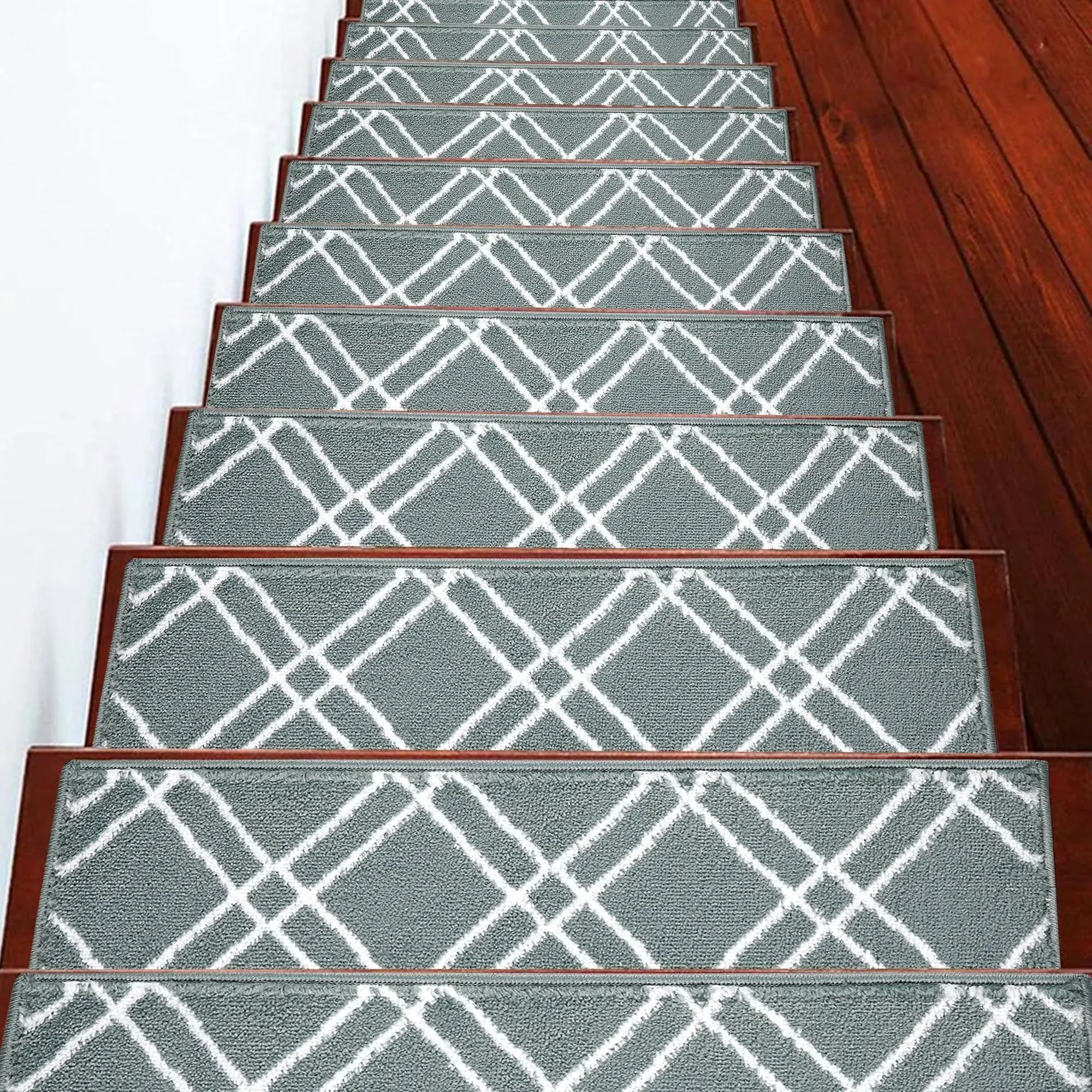 Sussexhome Vintage Collection Non-Slip Carpet Stair Treads for Wooden Steps, 9" x ...