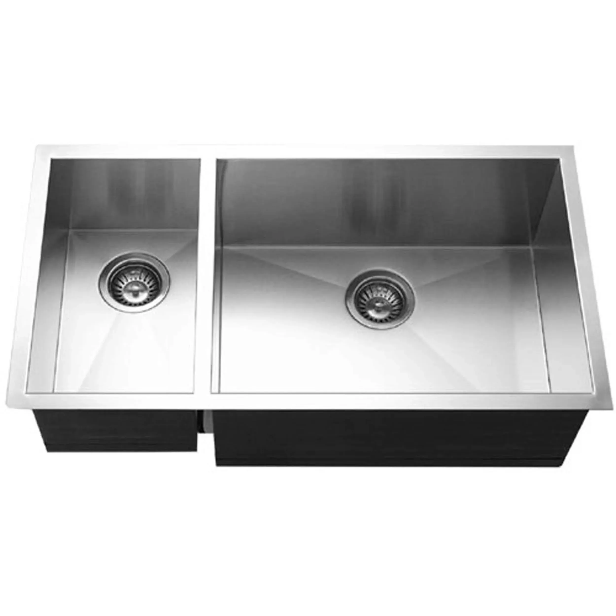 Houzer CTO-3370SL Contempo Undermount Double Bowl Kitchen Sink Stainless Steel