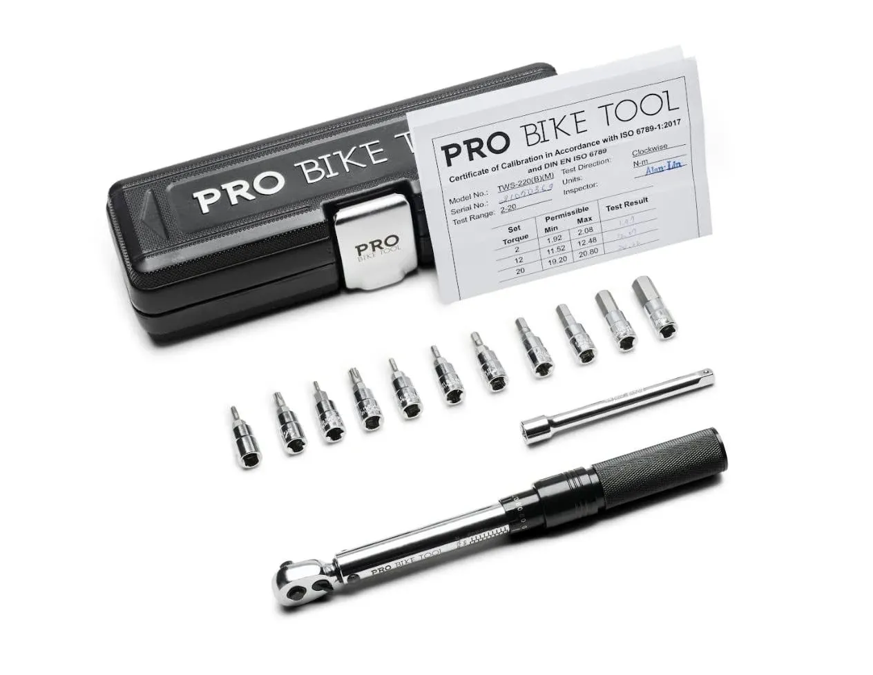 1/4 Inch Drive Click Bicycle Torque Wrench Set – 2 to 20 Nm – Maintenance Kit fo