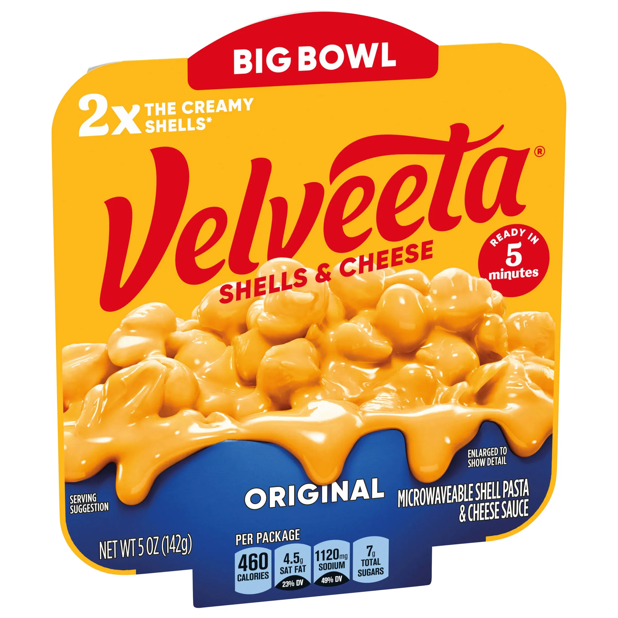 Velveeta Shells & Cheese, Original, Big Bowl - 5 oz