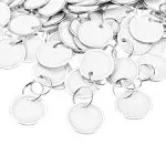 SANITRO 100 Pieces Metal Rimmed Key Tags Round Paper Tags with Split Rings (40mm, White)