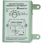 Ventamatic XXFIRESTAT 10-Amp Adjustable Programmable Thermostat with Firestat for Power Attic Ventilators, Replacement Thermostat , White