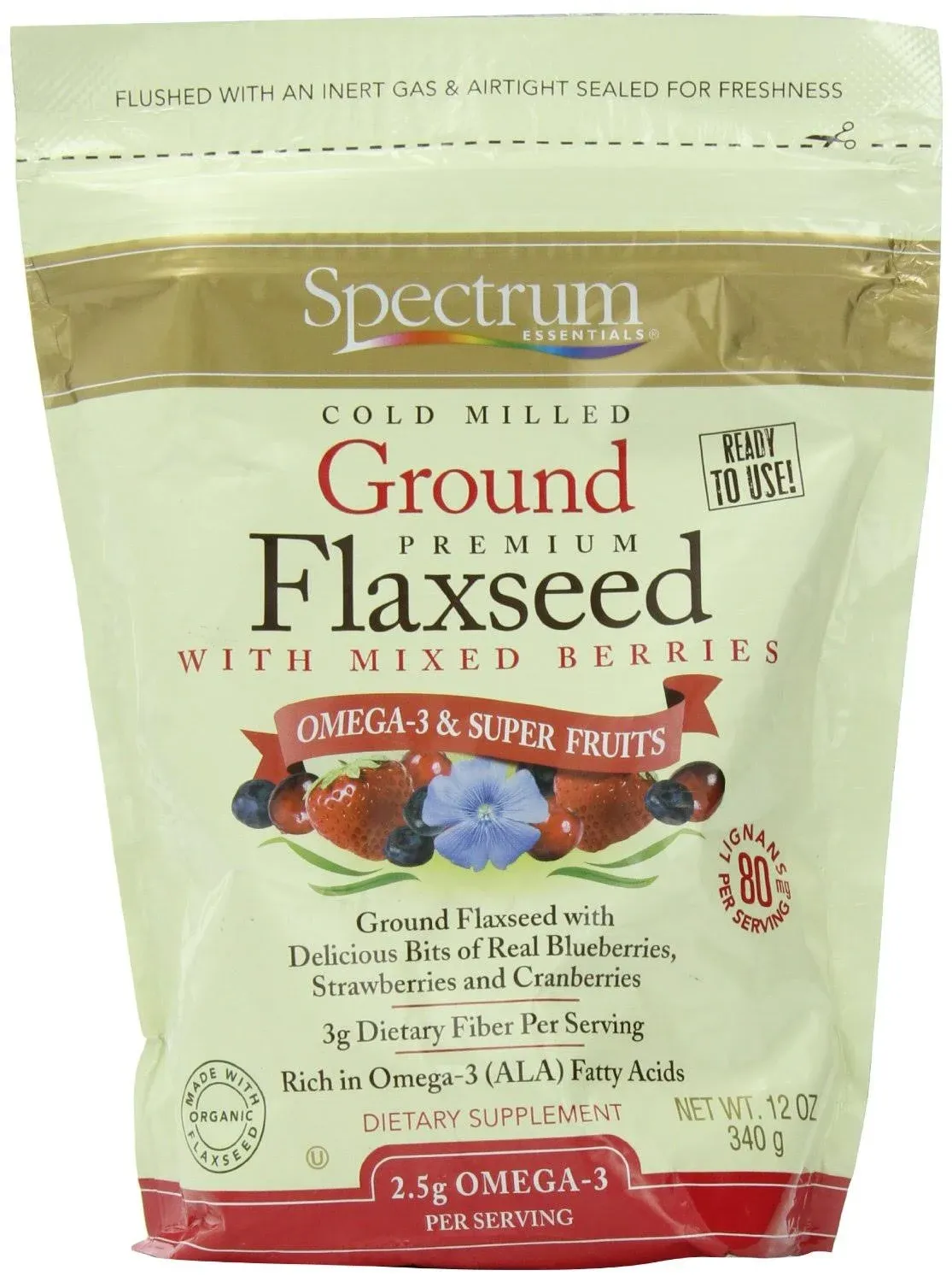 Spectrum Essentials Flaxseed with Mixed Berries, Ground - 12 oz