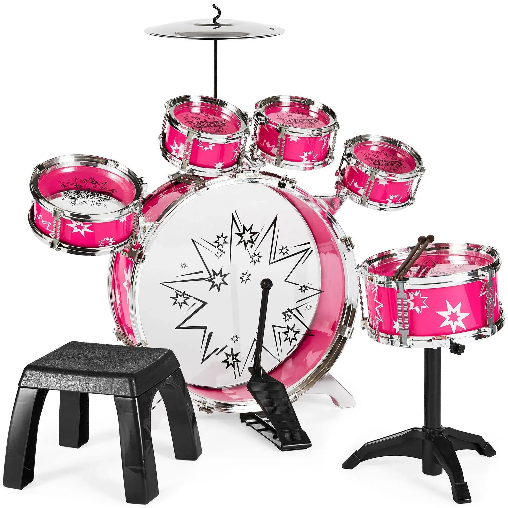 11-Piece Kids Beginner Drum Percussion Musical Instrument Toy Set