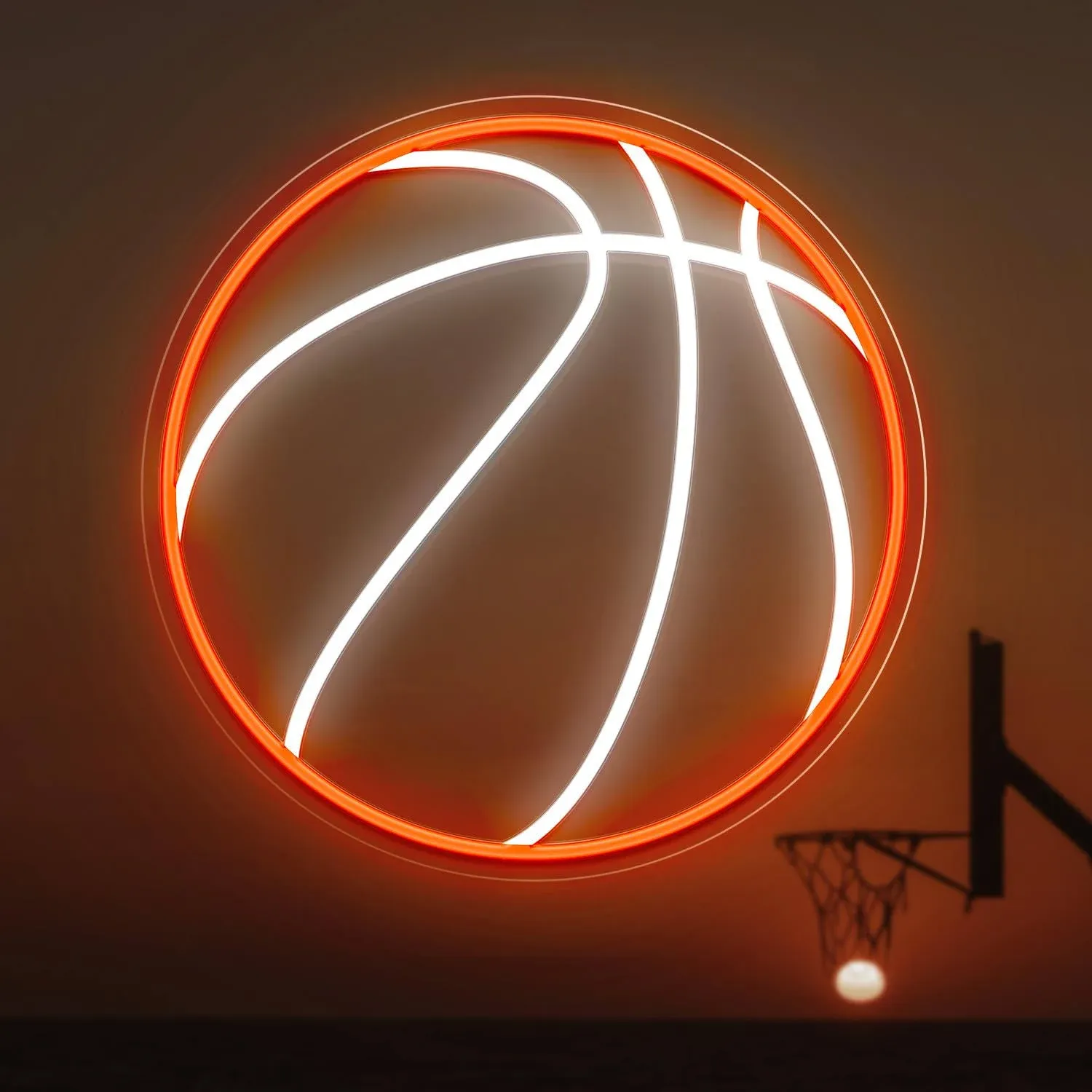 Basketball Neon Sign, 12.6×12.6 inch Basketball LED Neon Light, Dimmable LED Neon ...