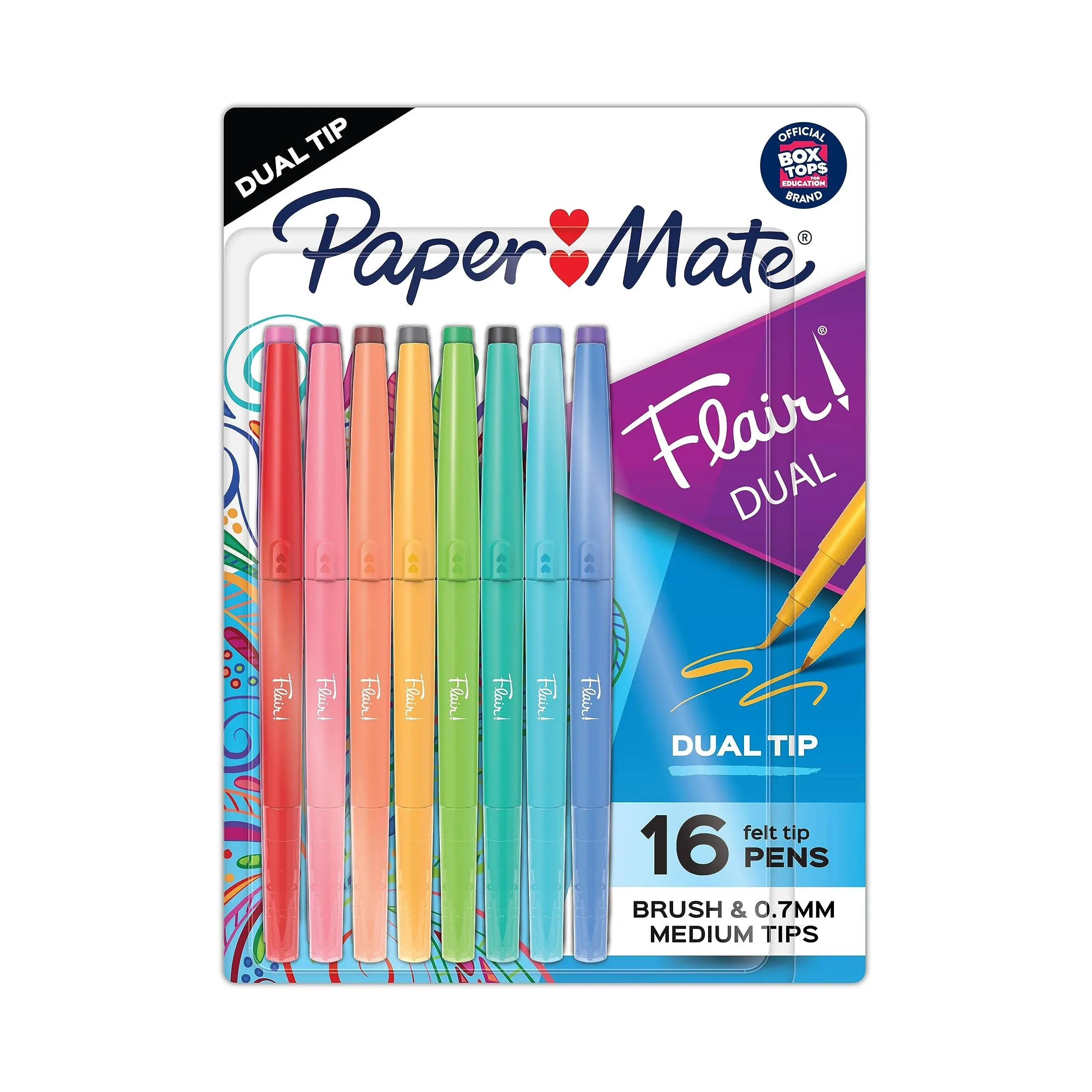 Paper Mate Flair Dual Tip Pens 8/Pkg-Assorted